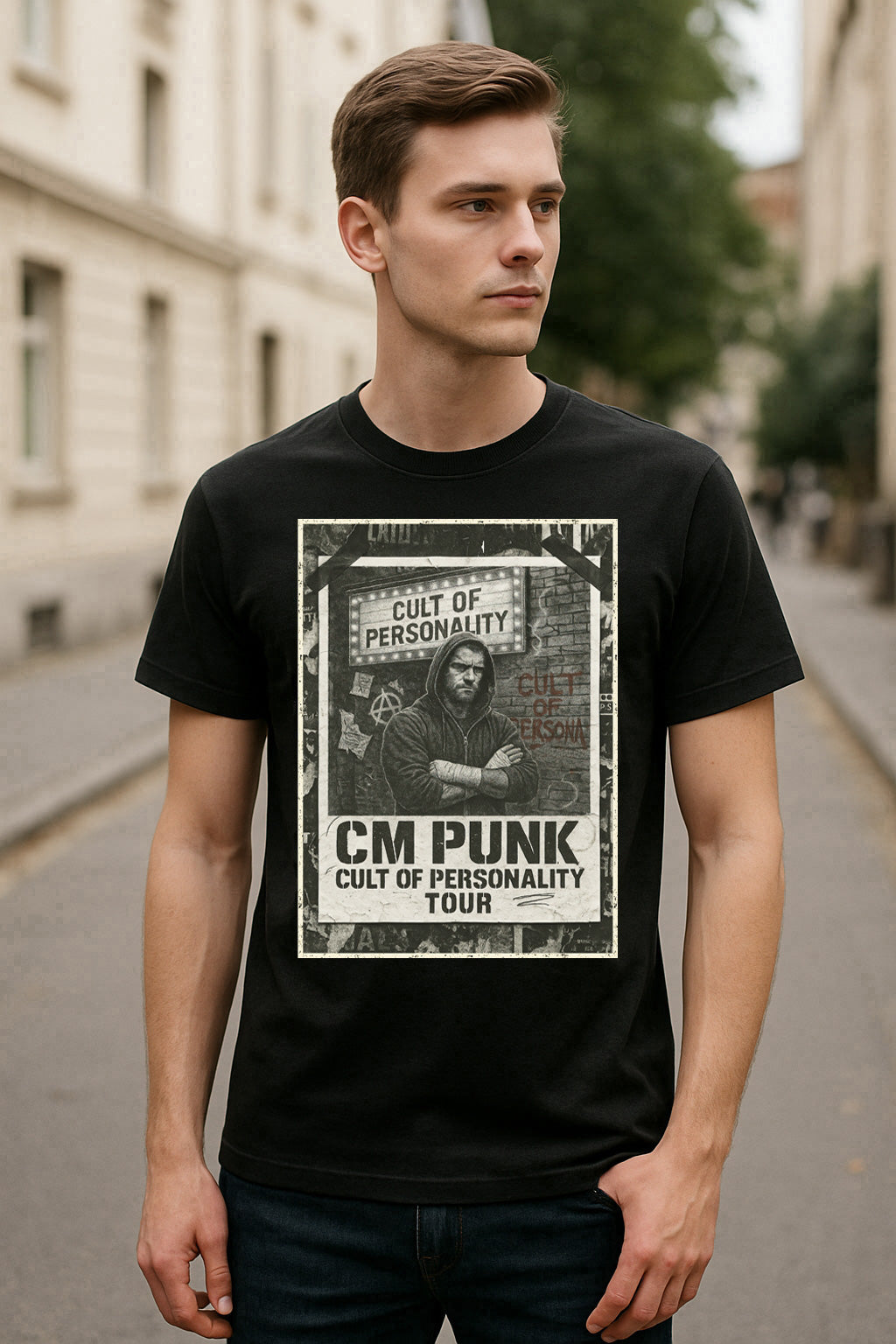 CM Punk Cult of Personality Tour Unisex T-Shirt – Retro Wrestling Graphic Tee