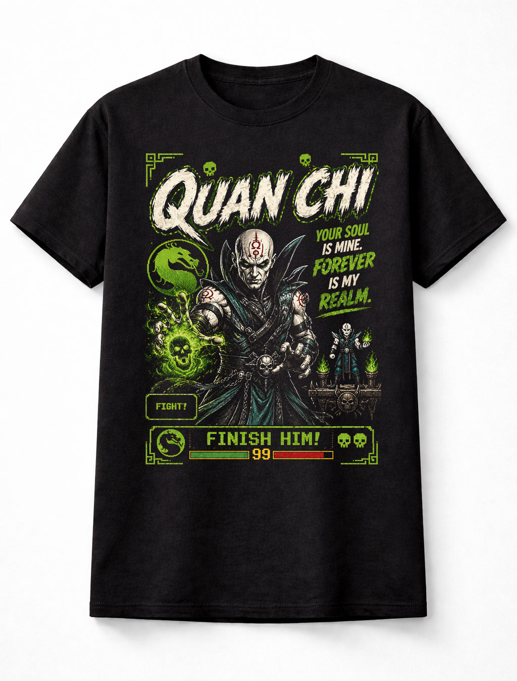 Mortal Kombat Quan Chi Retro Arcade Fighting Game Unisex T-Shirt