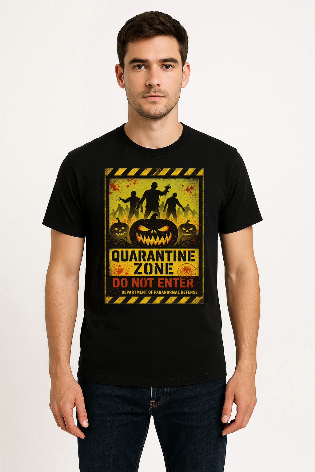Quarantine Zone Unisex T-Shirt Zombie Apocalypse Warning Tee