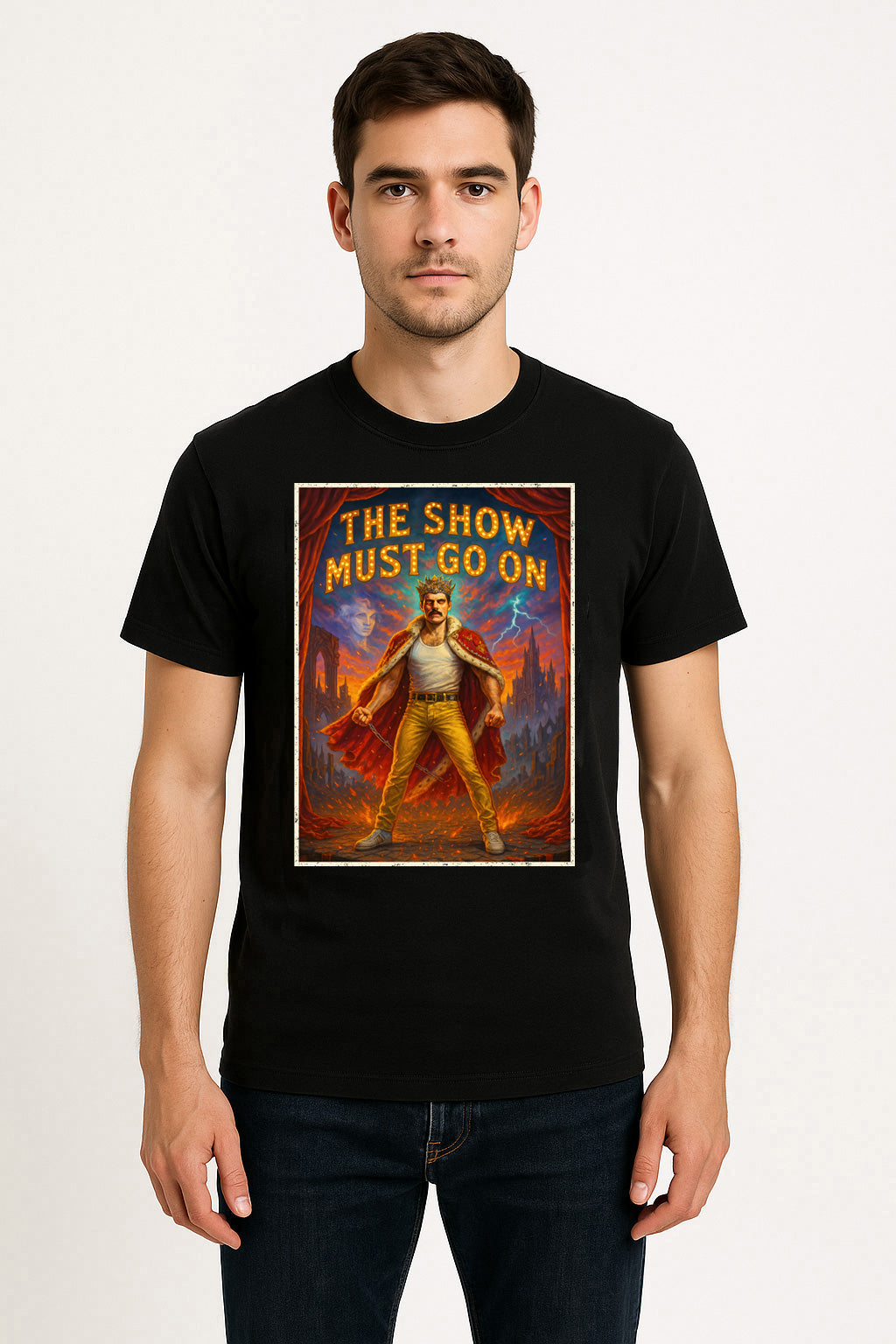 Queen The Show Must Go On Unisex T-Shirt Freddie Mercury Rock Band Merch Tee