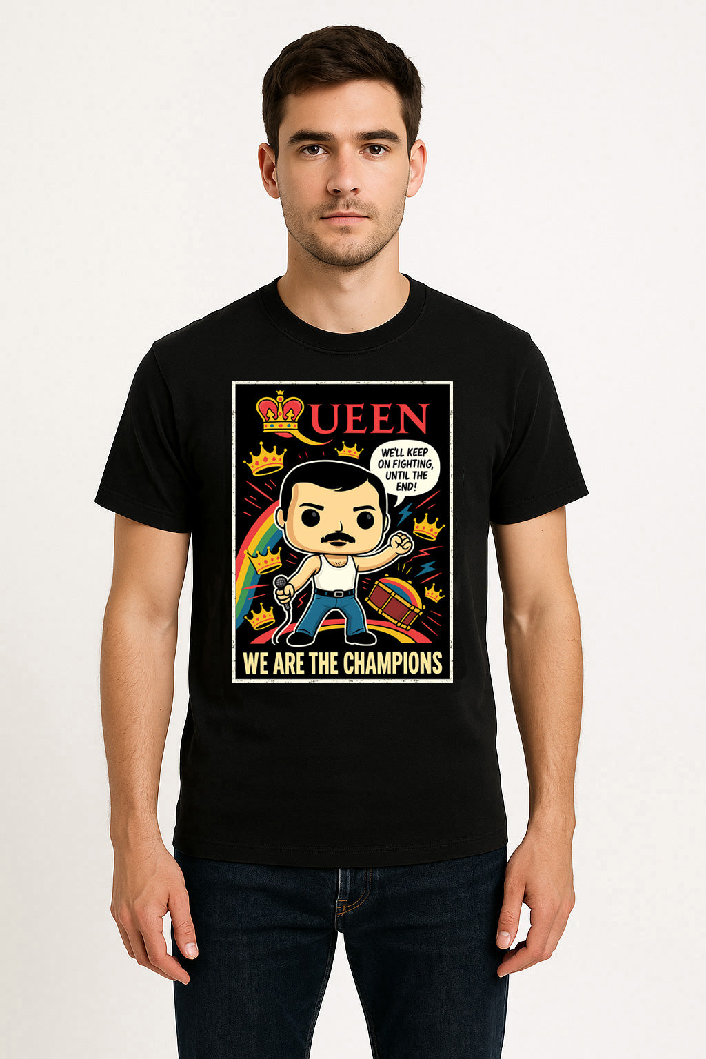 Queen We Are The Champions Classic Rock Funko Pop Style Unisex T-Shirt