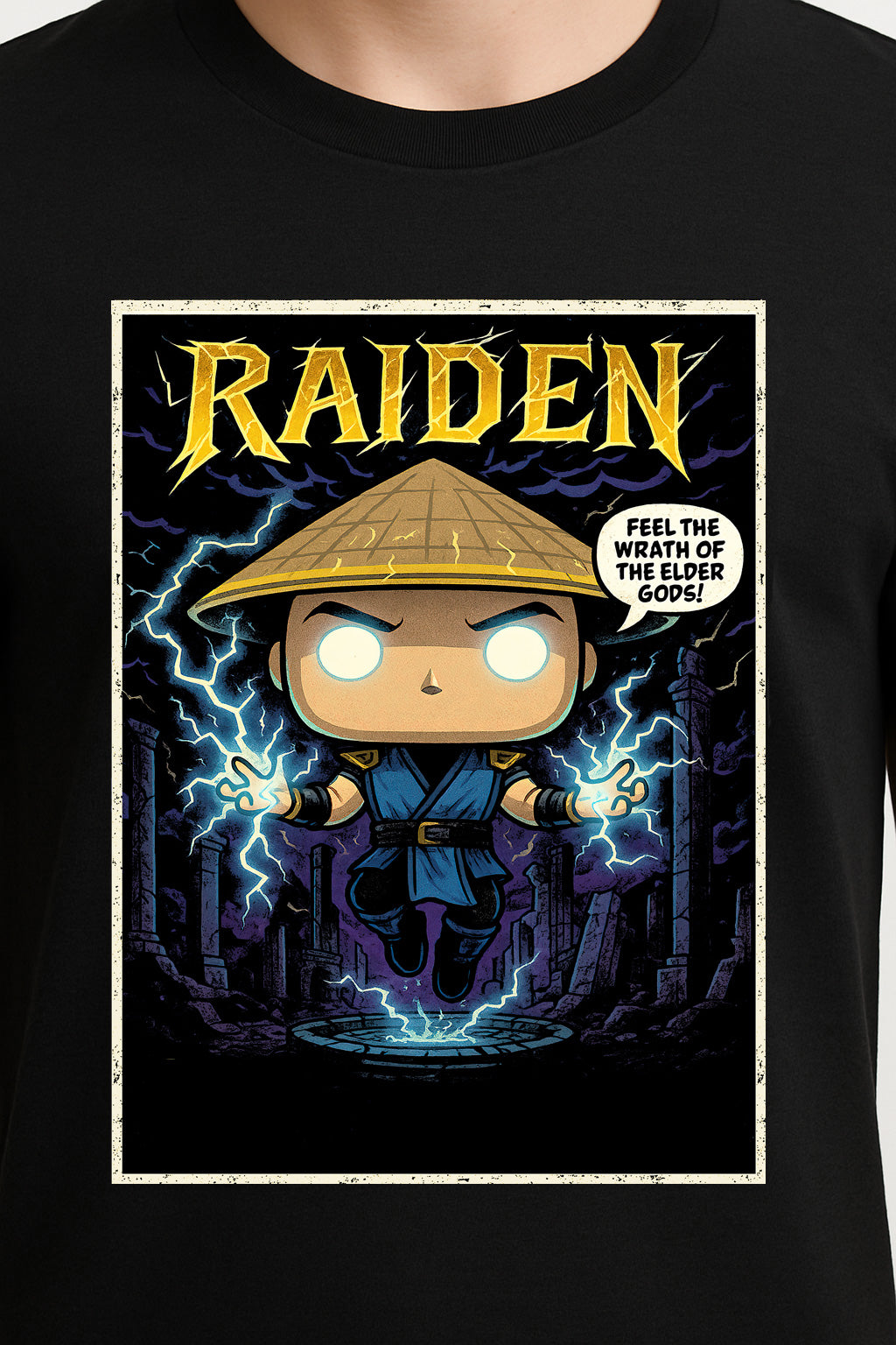 Mortal Kombat Raiden “Wrath of the Elder Gods” Unisex T-Shirt – Thunder God Graphic Tee