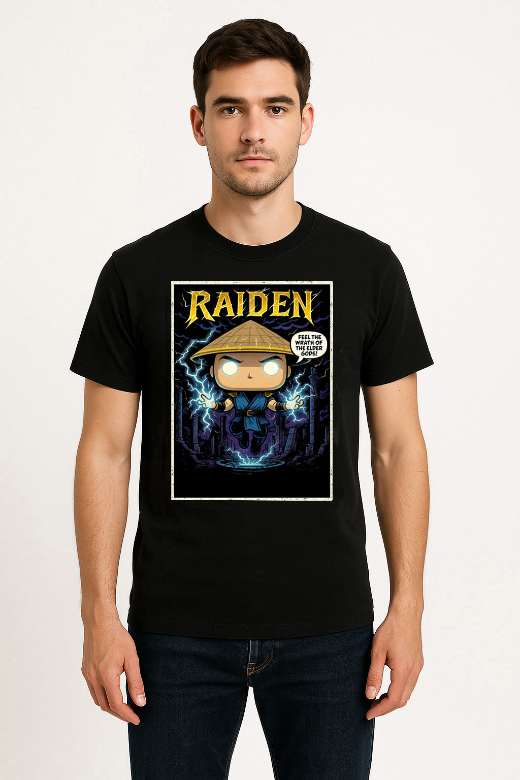 Mortal Kombat Raiden “Wrath of the Elder Gods” Unisex T-Shirt – Thunder God Graphic Tee