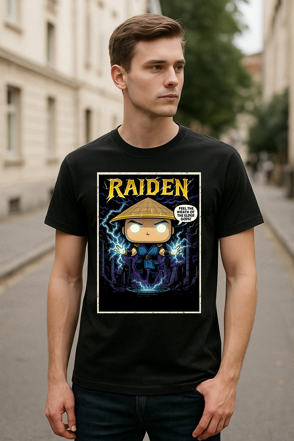 Mortal Kombat Raiden “Wrath of the Elder Gods” Unisex T-Shirt – Thunder God Graphic Tee
