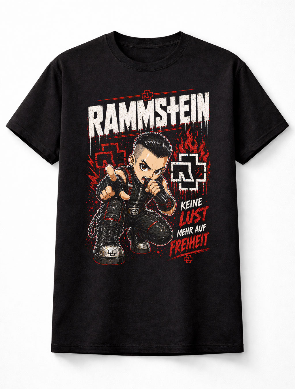 Rammstein Keine Lust Mehr Auf Freiheit Graphic T-Shirt Industrial Metal Band Fan Tee German Rock Music Shirt Adult & Kids Unisex T-Shirt