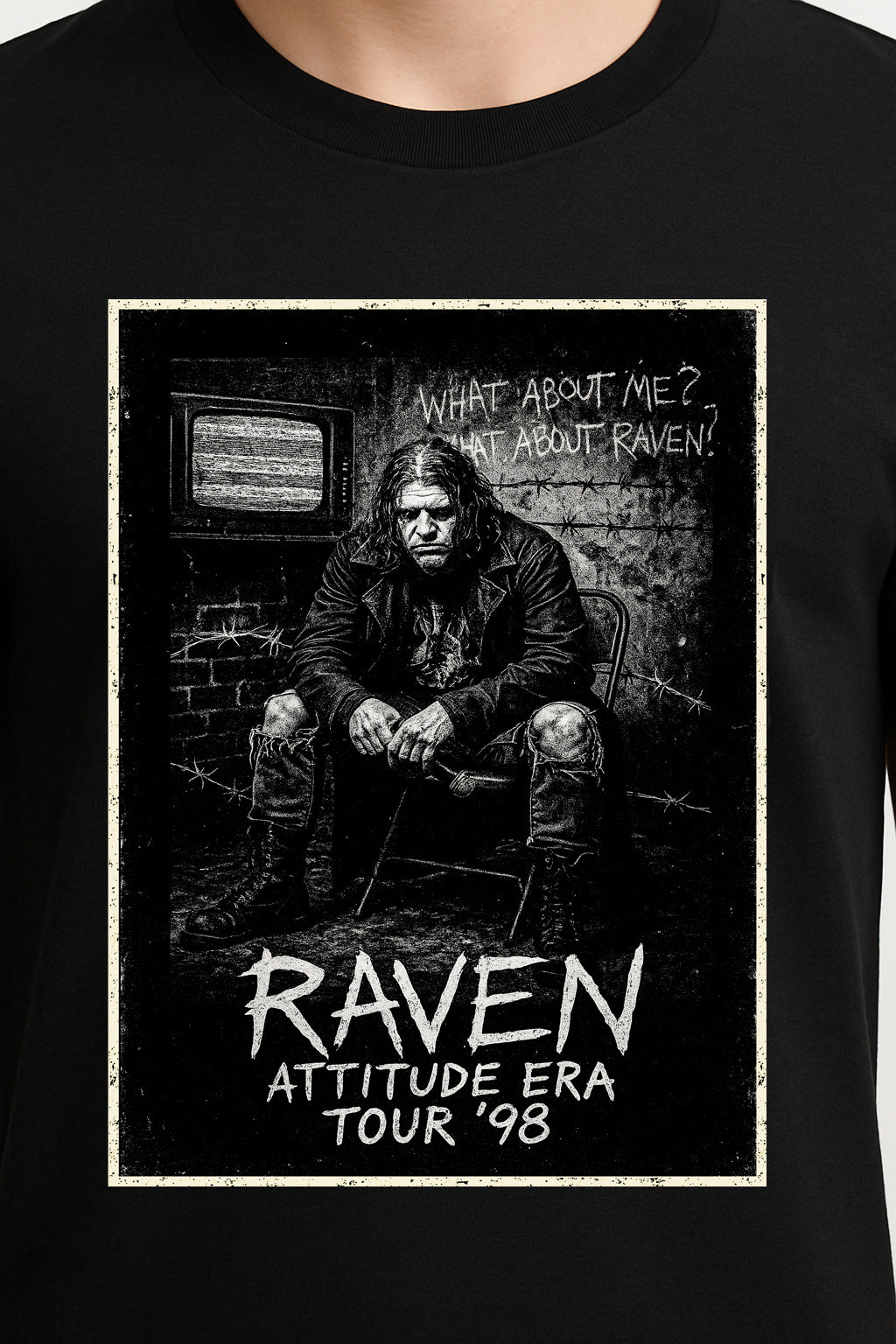 Raven Attitude Era Tour ’98 Unisex T-Shirt – What About Me? Retro Graphic Wrestling Tee