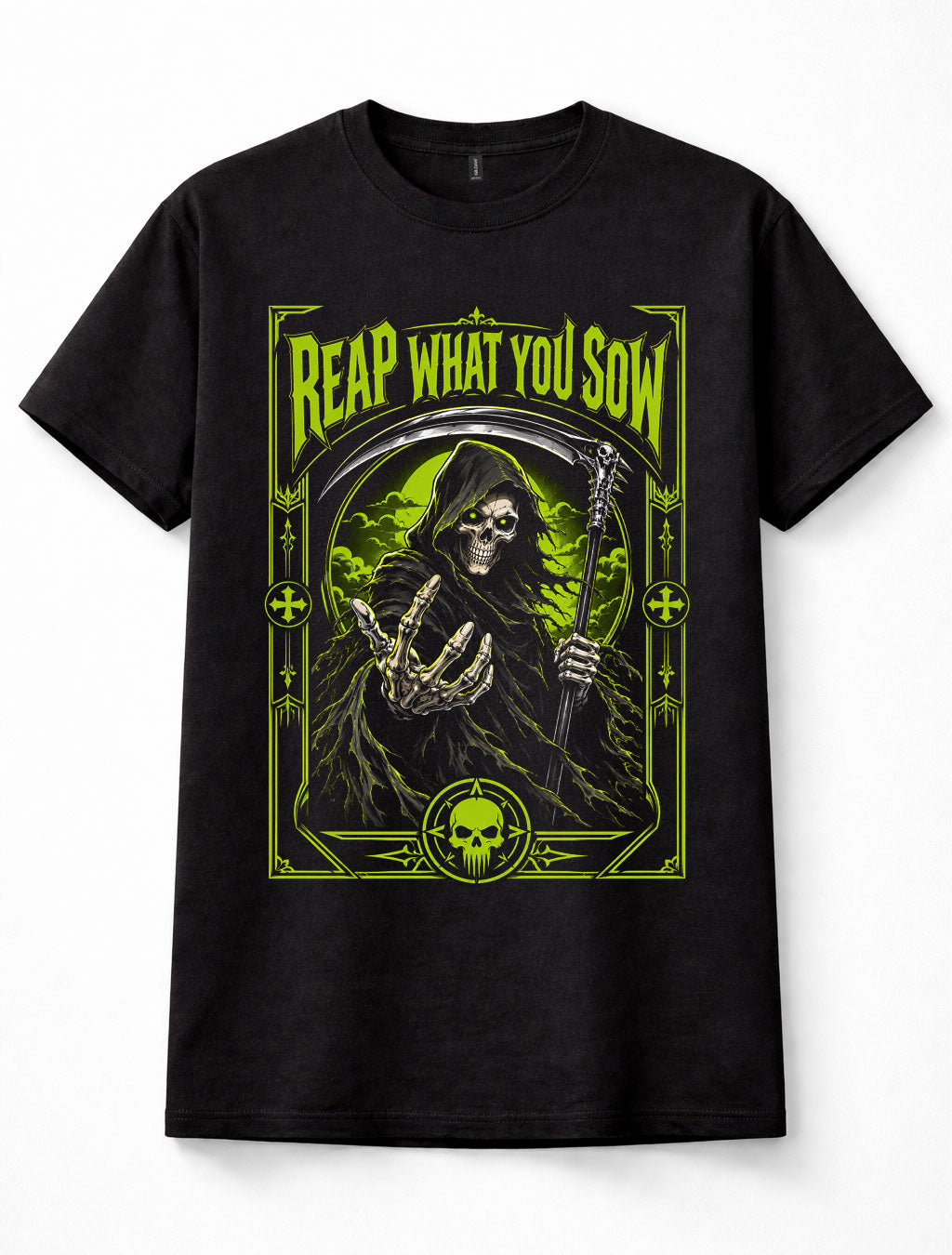 Reap What You Sow Grim Reaper Skull Horror Gothic Unisex T-Shirt