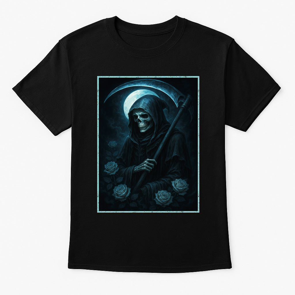 Moon Reaper Roses Unisex T-Shirt Gothic Grim Death Tee