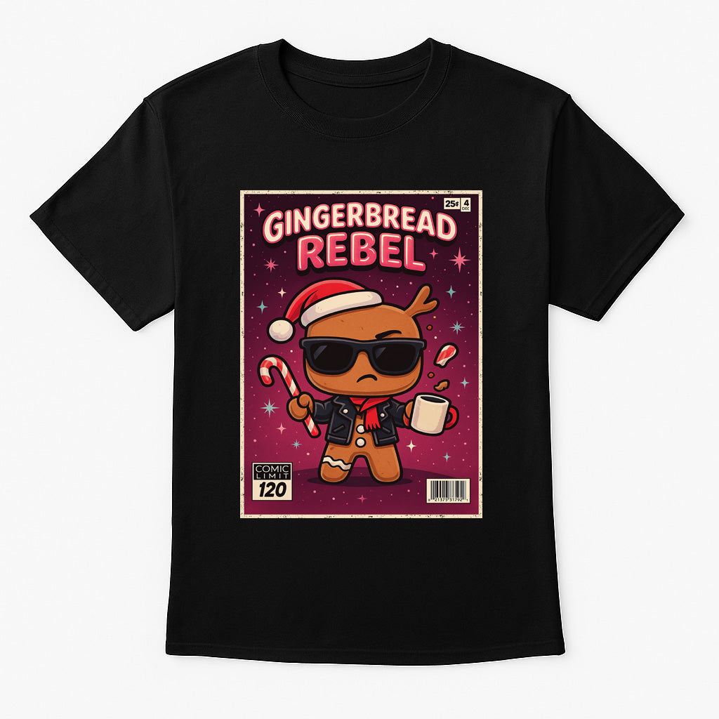 Gingerbread Rebel Funny Christmas Unisex Christmas T-Shirt or Hoodie