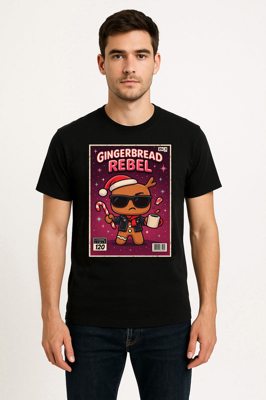 Gingerbread Rebel Funny Christmas Unisex Christmas T-Shirt or Hoodie