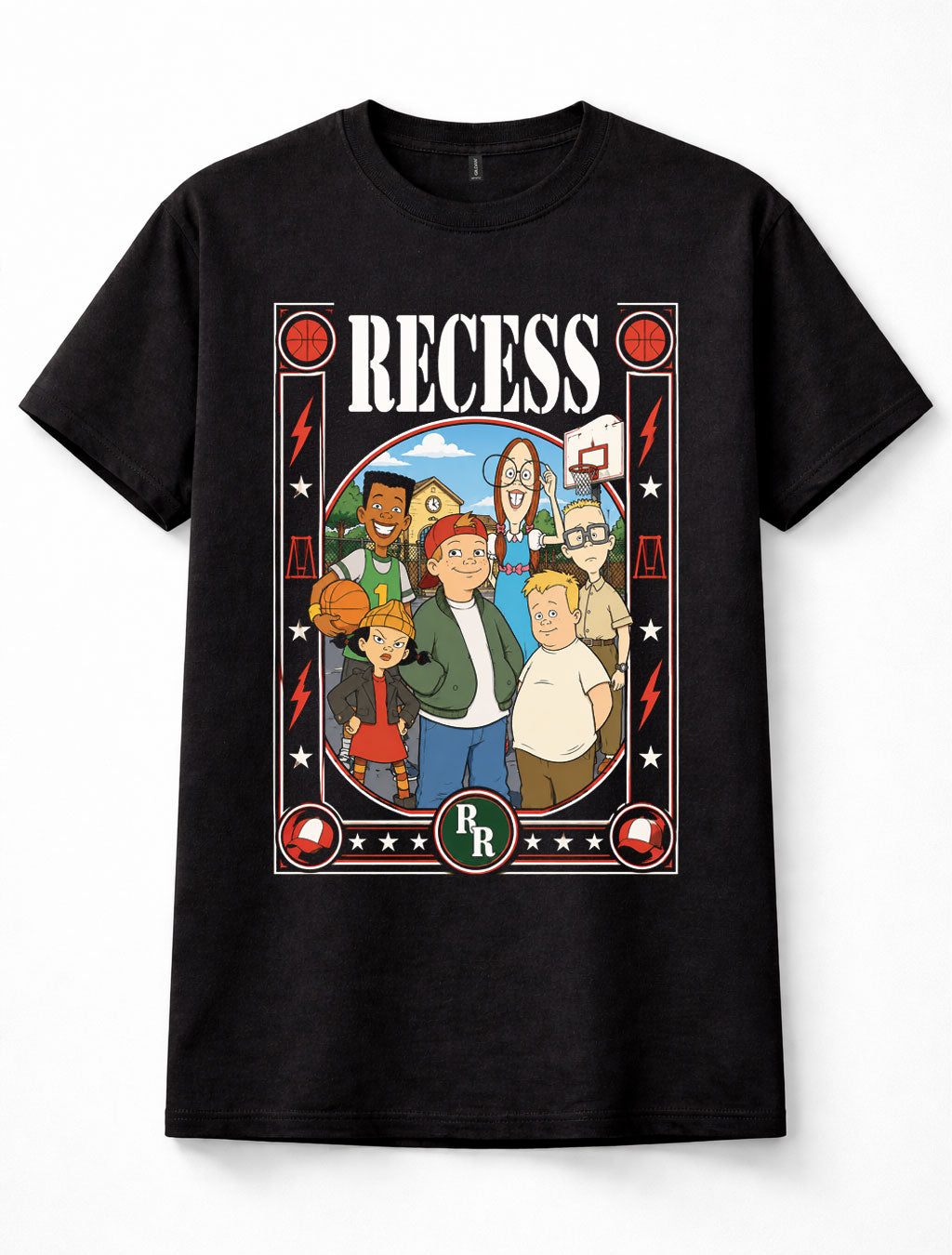 Recess TJ Spinelli Vince Gretchen Gus Mikey Cartoon Black Unisex T-Shirt
