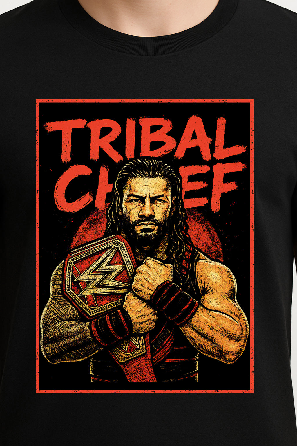 Roman Reigns Tribal Chief Retro Wrestling Unisex T-Shirt Champion Graphic Tee