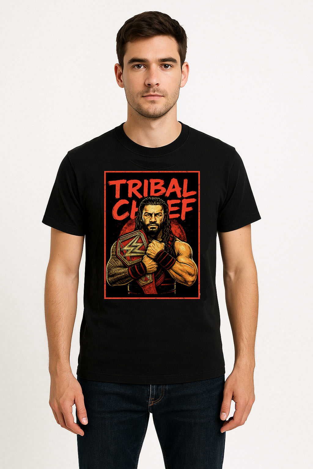 Roman Reigns Tribal Chief Retro Wrestling Unisex T-Shirt Champion Graphic Tee