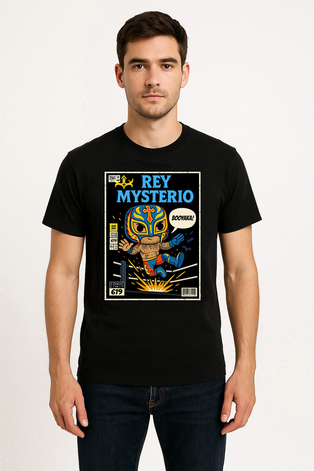 Rey Mysterio “Booyaka 619” Funko Pop Comic Wrestling T-Shirt — Lucha Pop Edition