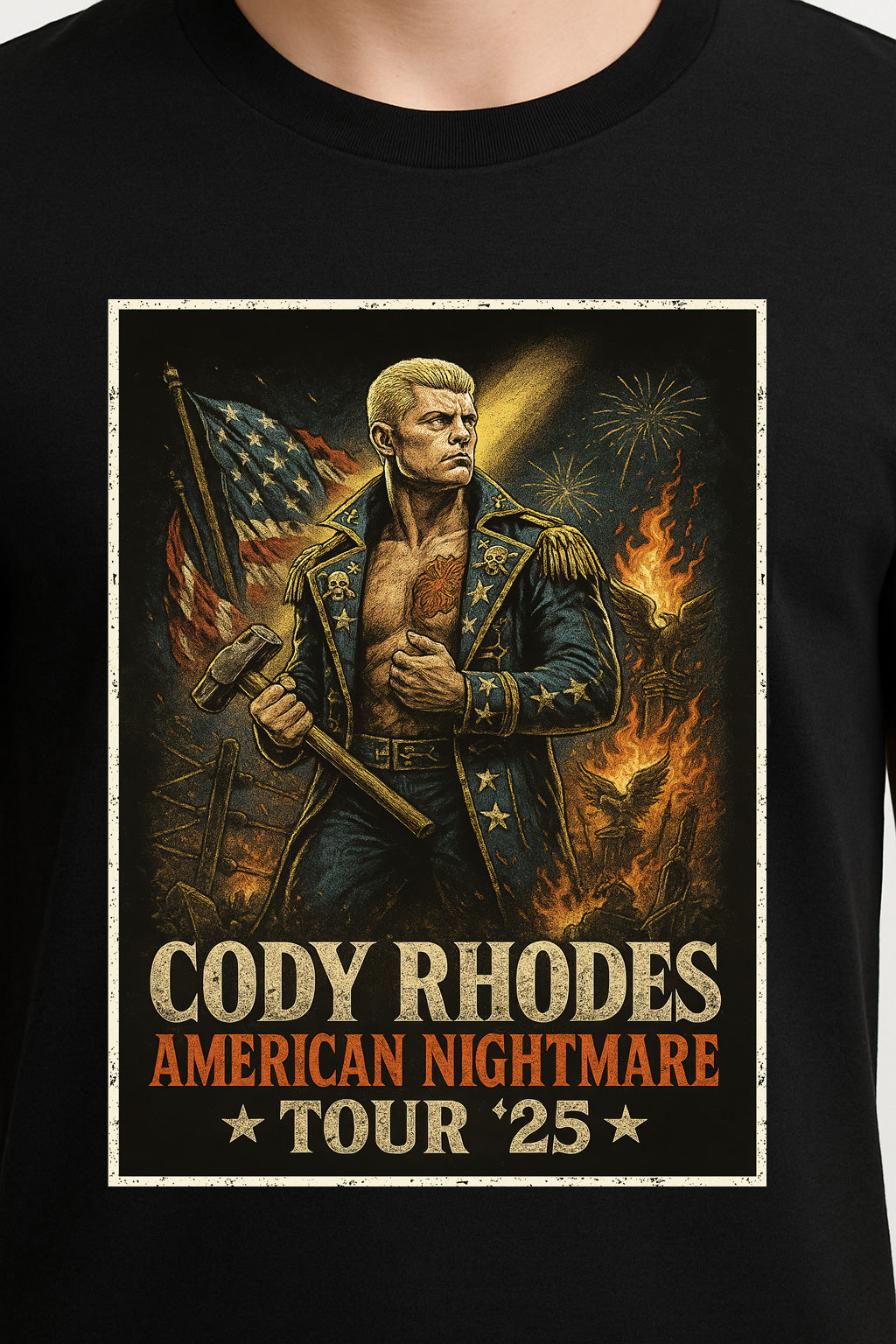 Cody Rhodes American Nightmare Tour ’25 Unisex T-Shirt – Retro Wrestling Graphic Tee