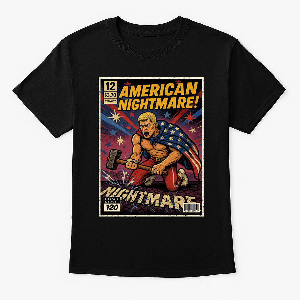 Cody Rhodes “American Nightmare” Comic Wrestling T-Shirt — Liberty & Legacy Edition