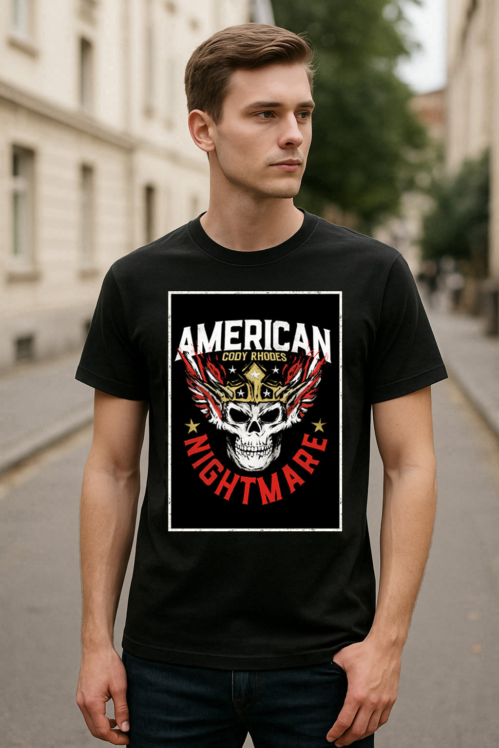 Cody Rhodes “American Nightmare Skull” Logo T-Shirt — Winged Destiny Edition