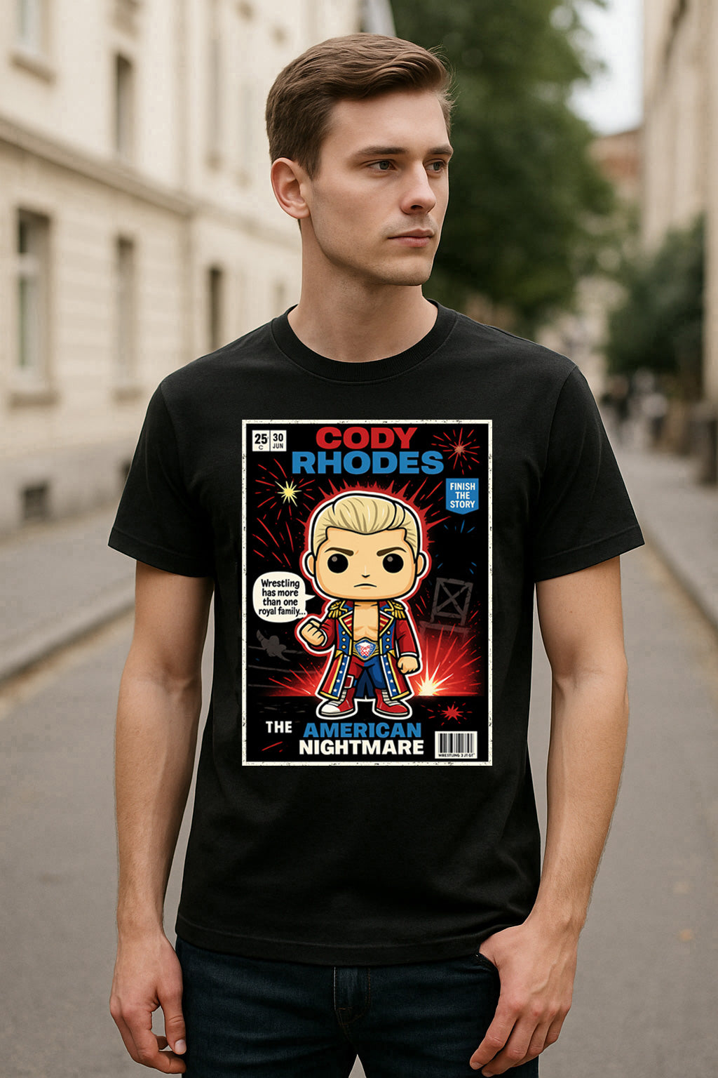 Cody Rhodes “The American Nightmare” Pop Comic Wrestling T-Shirt — Royal Family Legacy