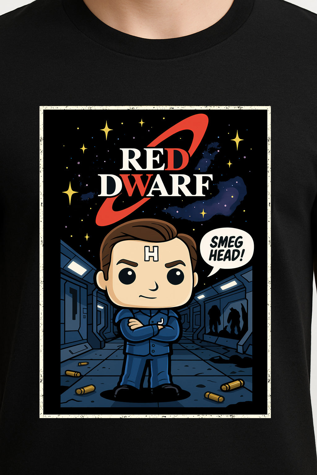 Red Dwarf "Rimmer – Smeg Head!" Vintage Comic Style Tee – Classic Sci-Fi Graphic T-Shirt