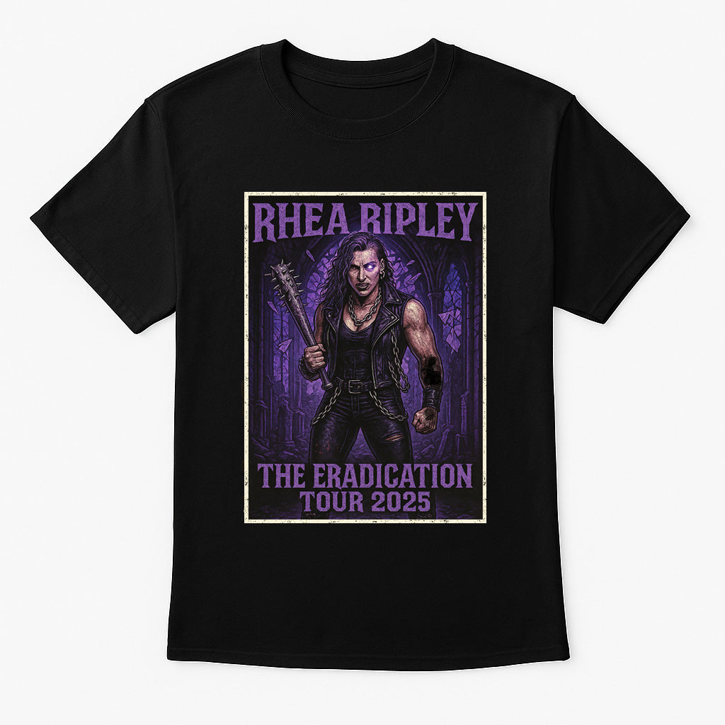 Rhea Ripley The Eradication Tour 2025 Unisex T-Shirt – Gothic Wrestling Graphic Tee