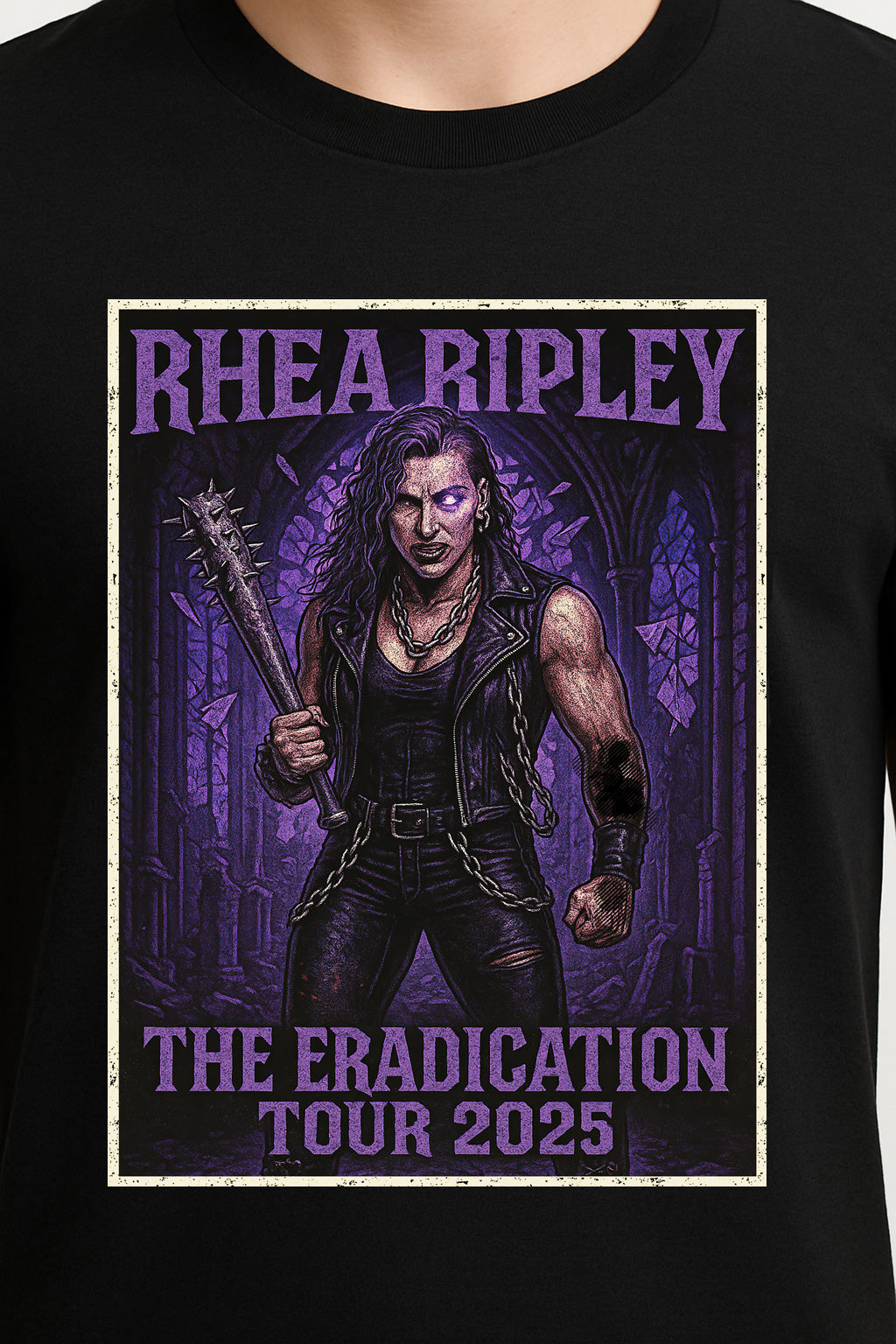 Rhea Ripley The Eradication Tour 2025 Unisex T-Shirt – Gothic Wrestling Graphic Tee
