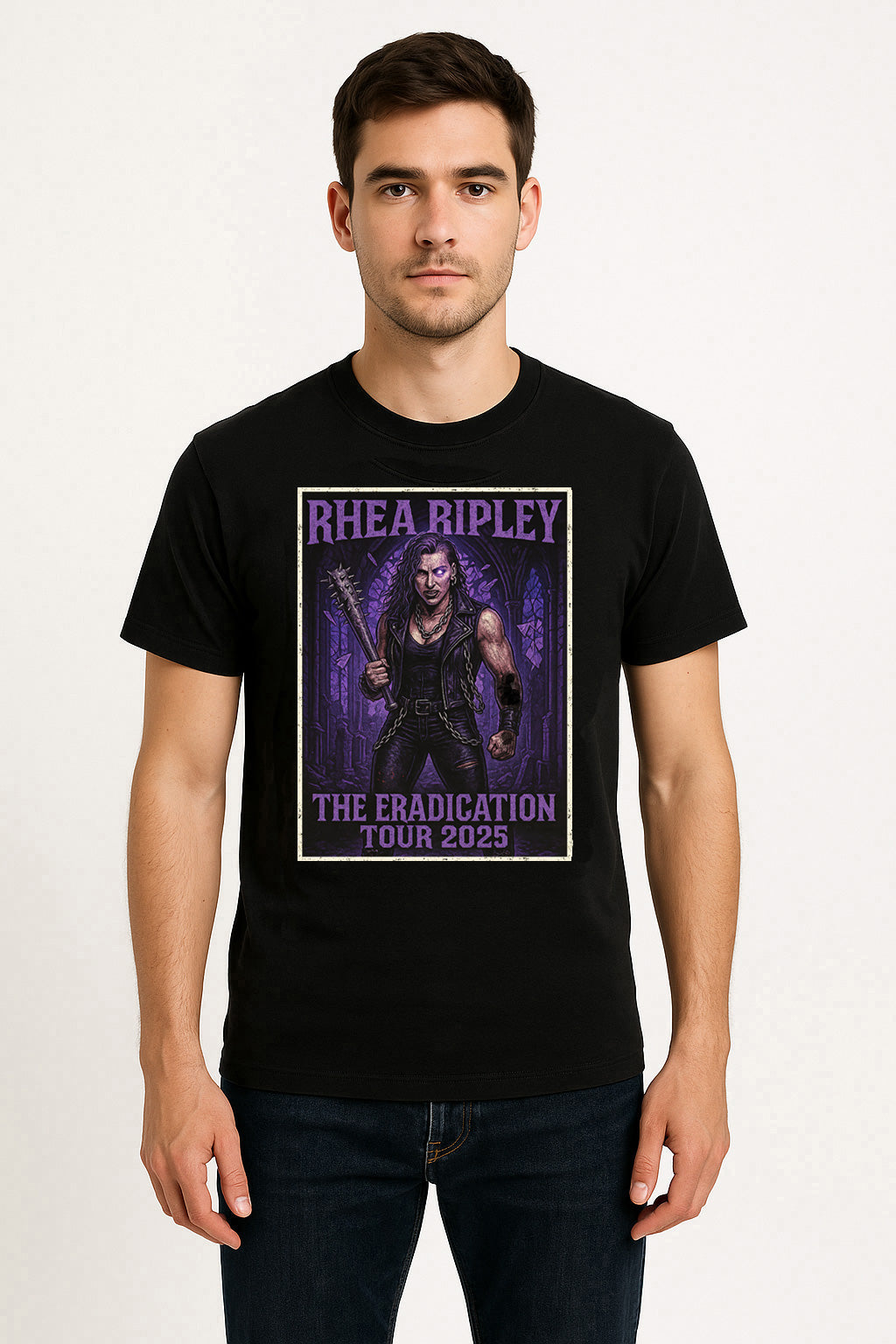 Rhea Ripley The Eradication Tour 2025 Unisex T-Shirt – Gothic Wrestling Graphic Tee