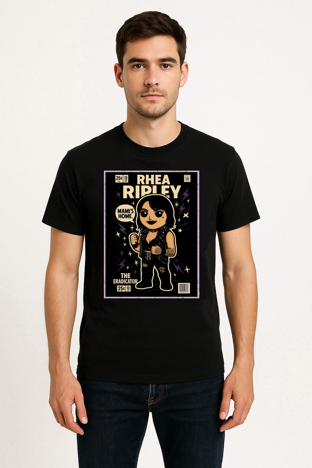 Rhea Ripley “The Eradicator” Pop Comic Wrestling T-Shirt — Mami’s Home Edition