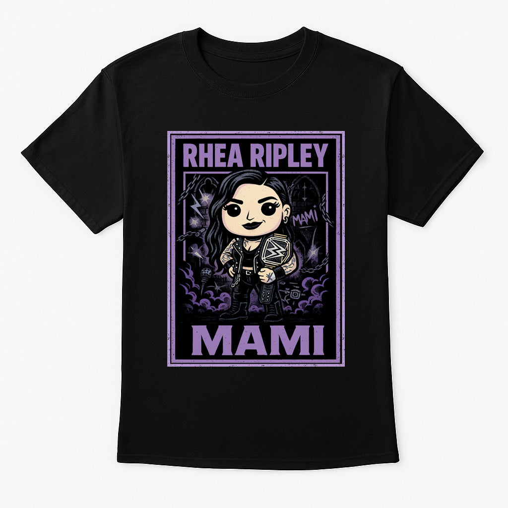 Rhea Ripley “Mami” Pop Comic Wrestling T-Shirt — Reign of Chaos Edition