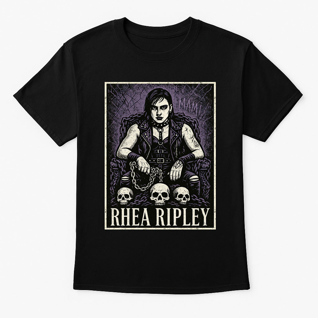 Rhea Ripley “Queen of Chains” Gothic Wrestling T-Shirt — Mami’s Throne Edition
