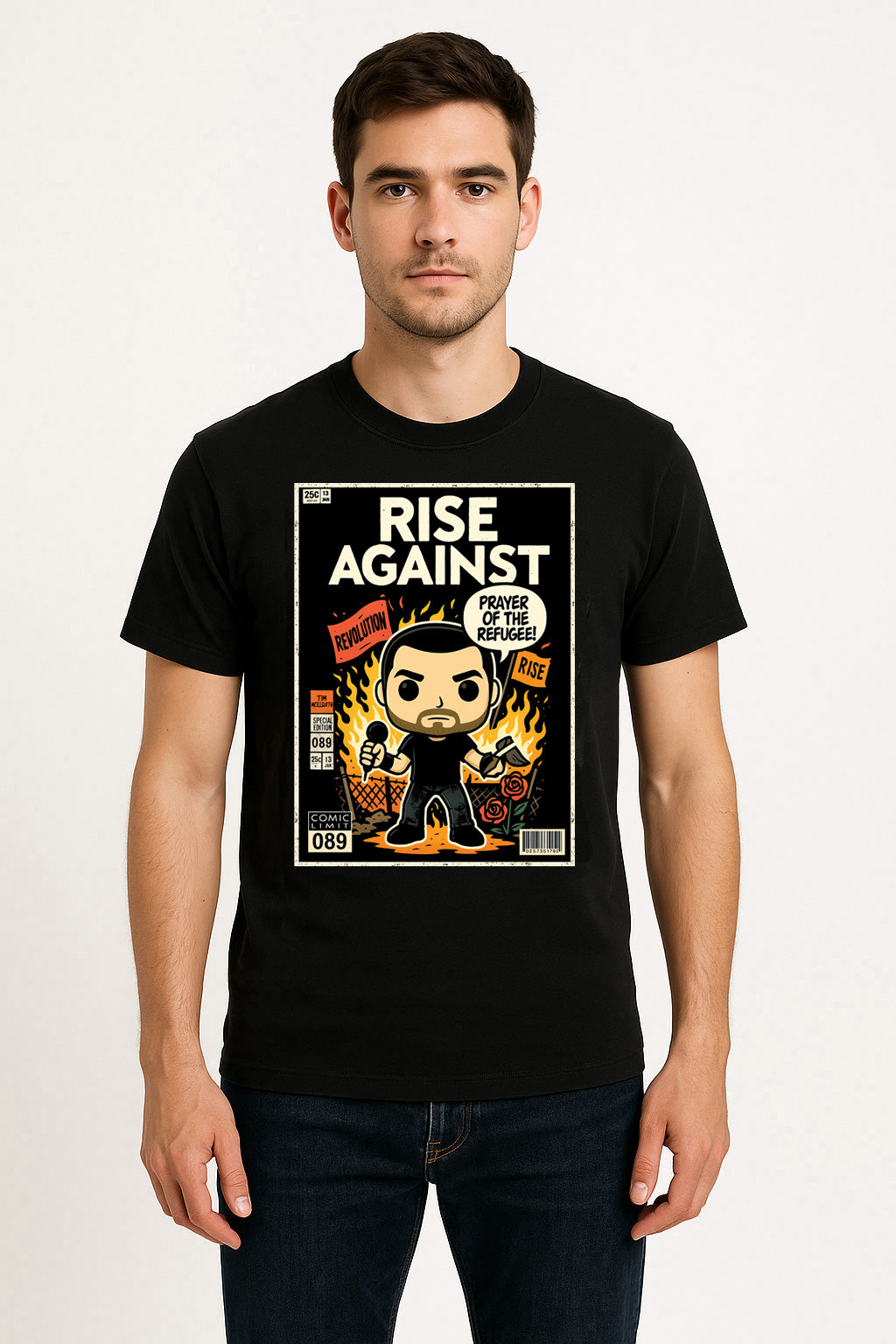 Rise Against Prayer of the Refugee Punk Rock Funko Pop Style Unisex T-Shirt