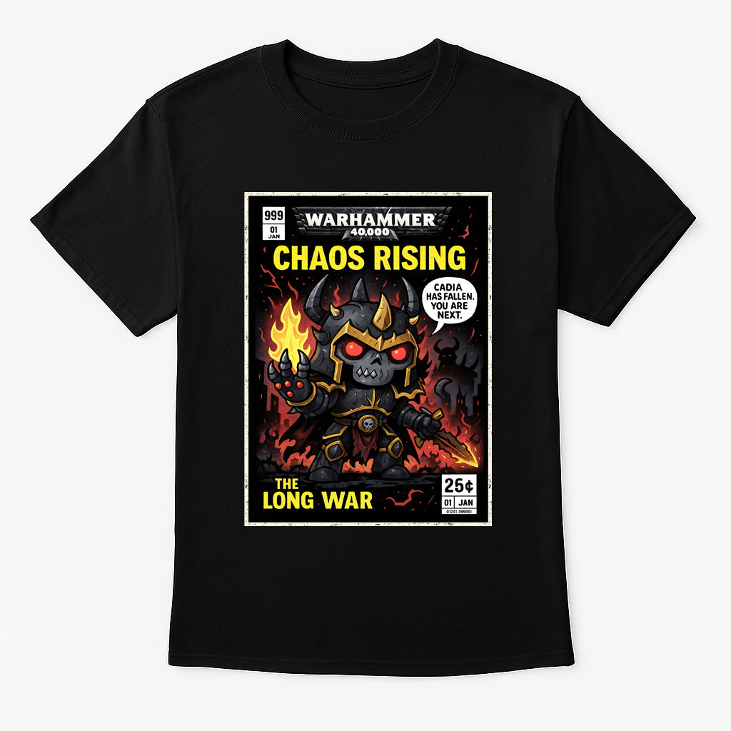 Warhammer 40K Chaos Rising Unisex T-Shirt – The Long War Retro Chaos Lord Graphic Tee