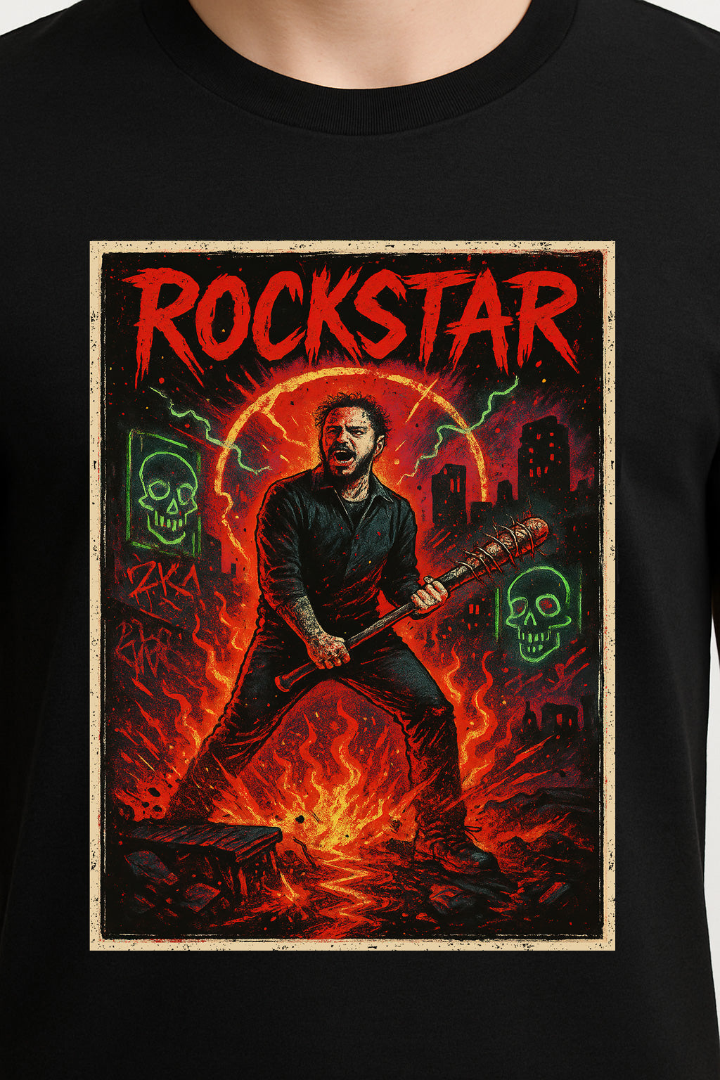 Post Malone “Rockstar” Unisex T-Shirt – Bold Comic Style Rap Music Graphic Tee