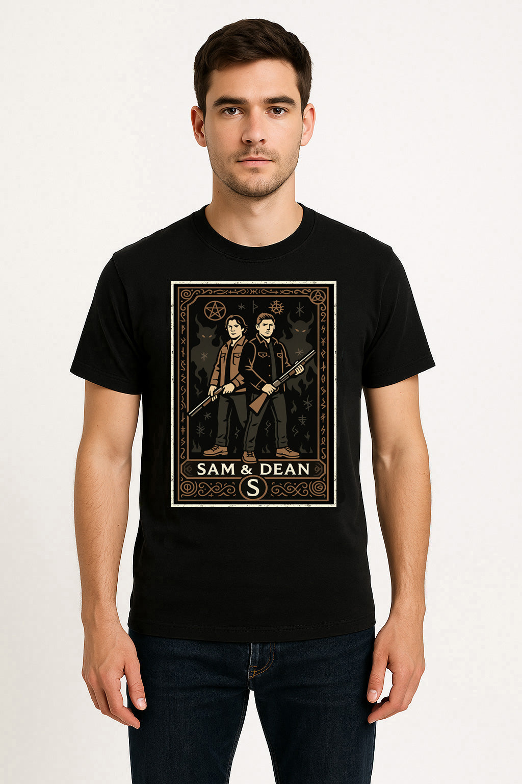 Sam and Dean Retro Supernatural Unisex T-Shirt Monster Hunter TV Tee