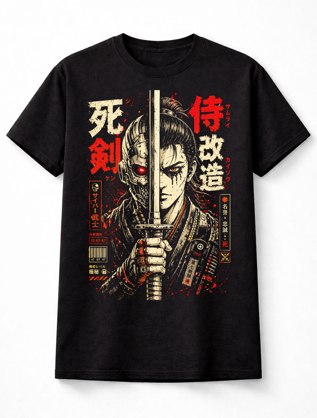 Cyber Samurai Anime Warrior Japanese Manga Graphic Unisex T-Shirt
