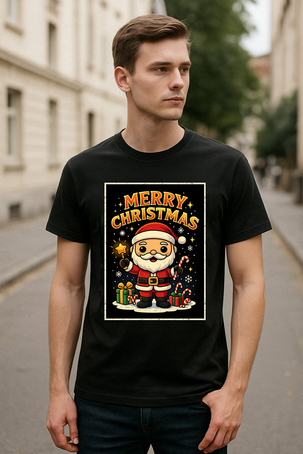 Merry Christmas Santa Classic Unisex Christmas T-Shirt or Hoodie