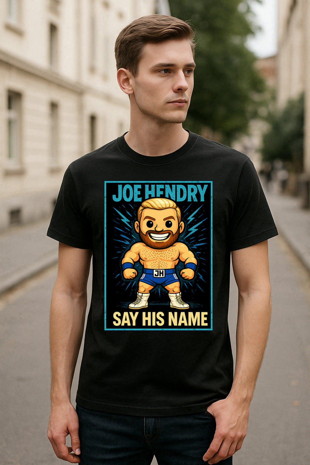 Joe Hendry “Say His Name” Pop Comic Wrestling T-Shirt — Believe Edition
