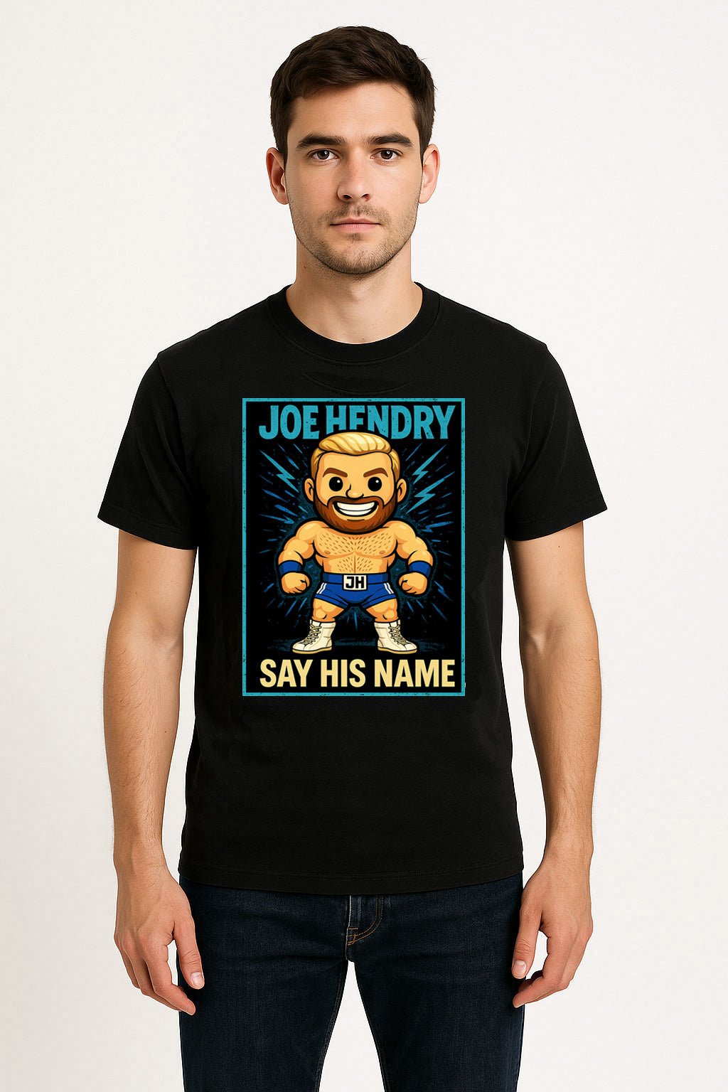 Joe Hendry “Say His Name” Pop Comic Wrestling T-Shirt — Believe Edition