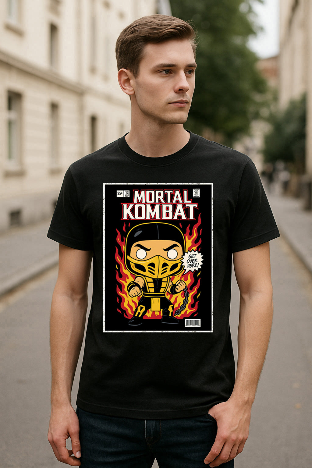 Mortal Kombat Scorpion “Hellfire Redeemed” Unisex T-Shirt – Specter of Vengeance Graphic Tee