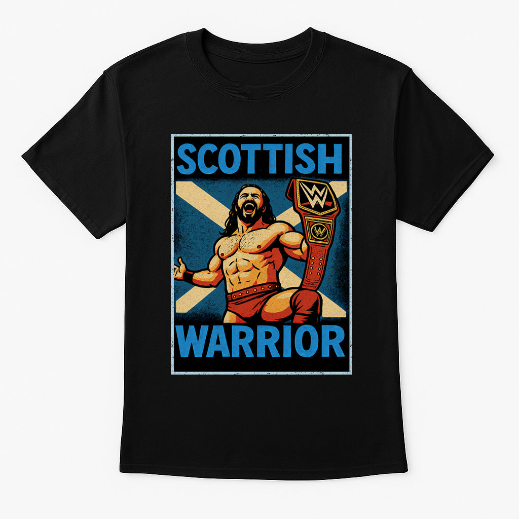 Drew McIntyre “Scottish Warrior” Retro Wrestling T-Shirt — Claymore Country Edition
