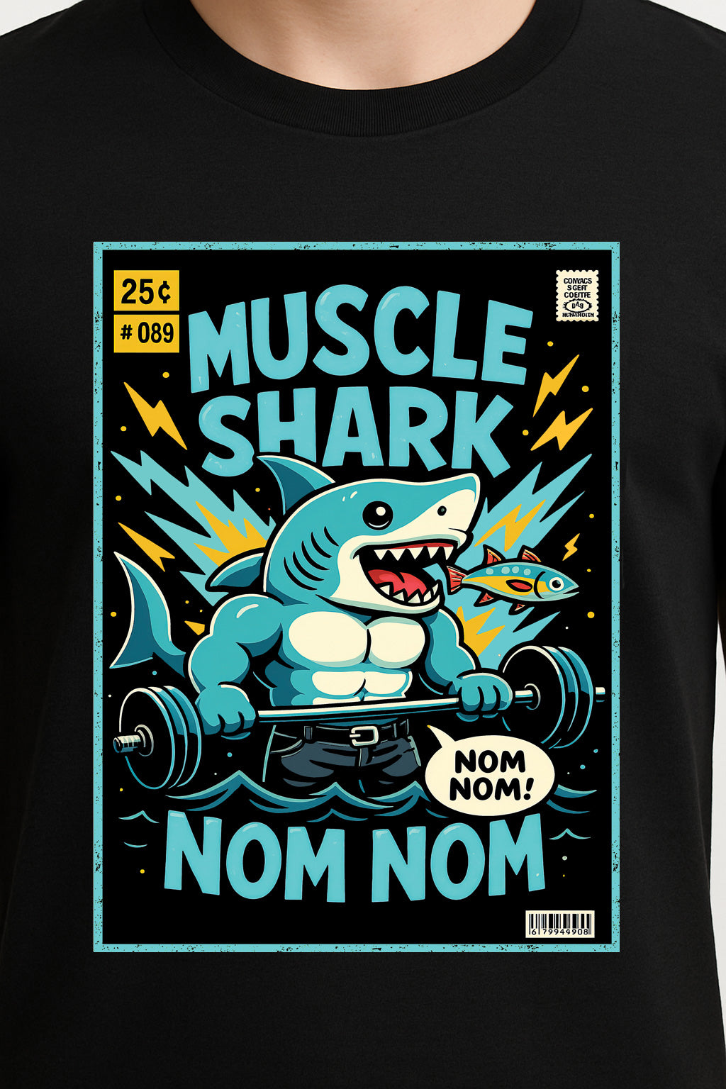 Muscle Shark Unisex Adult & Kids T-Shirt – Nom Nom