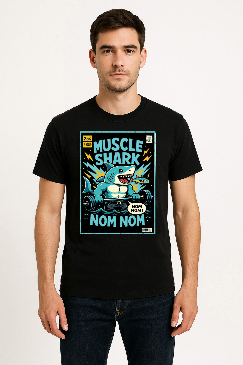 Muscle Shark Unisex Adult & Kids T-Shirt – Nom Nom