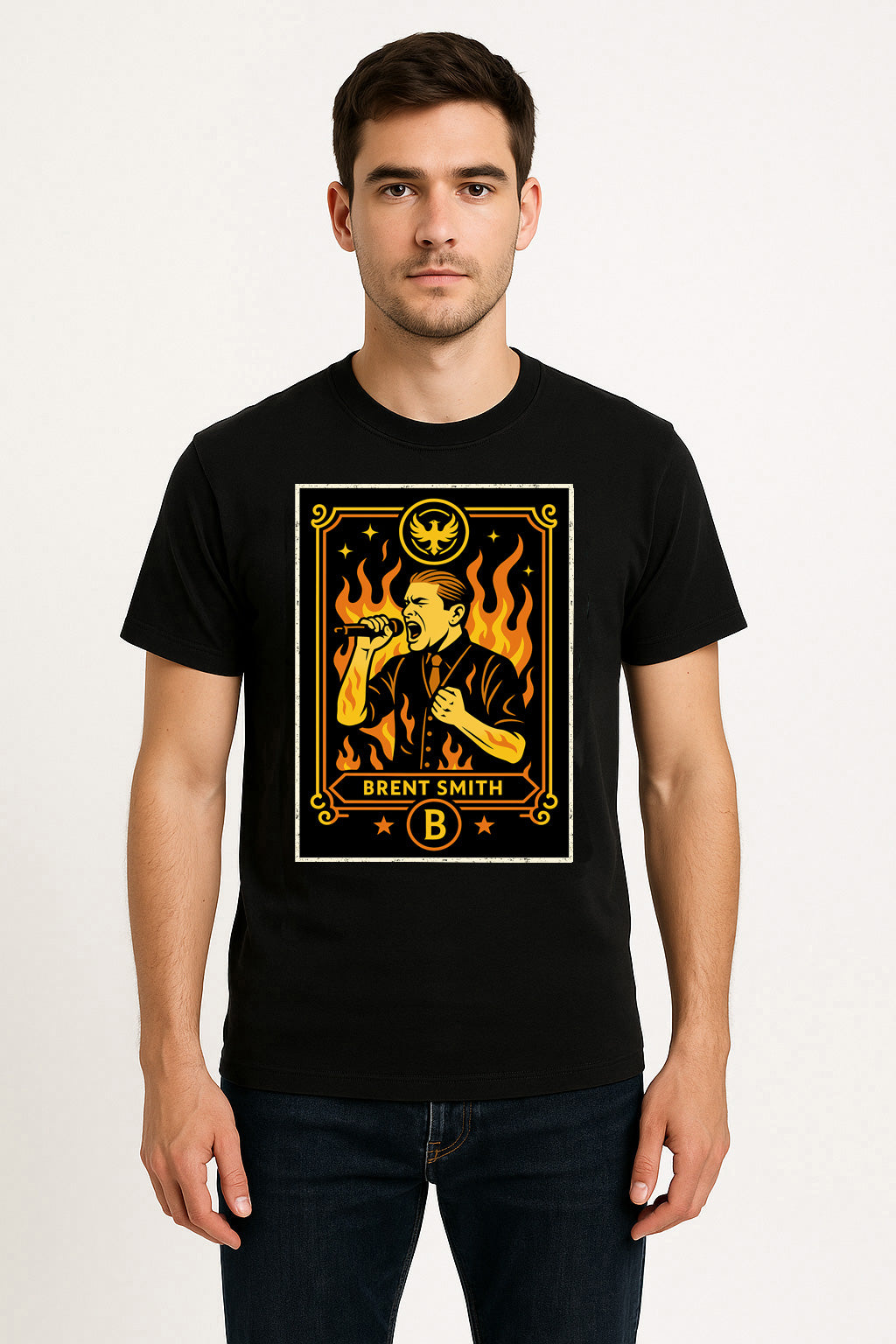 Shinedown Brent Smith Retro Rock Unisex T-Shirt Hard Rock Band Tee