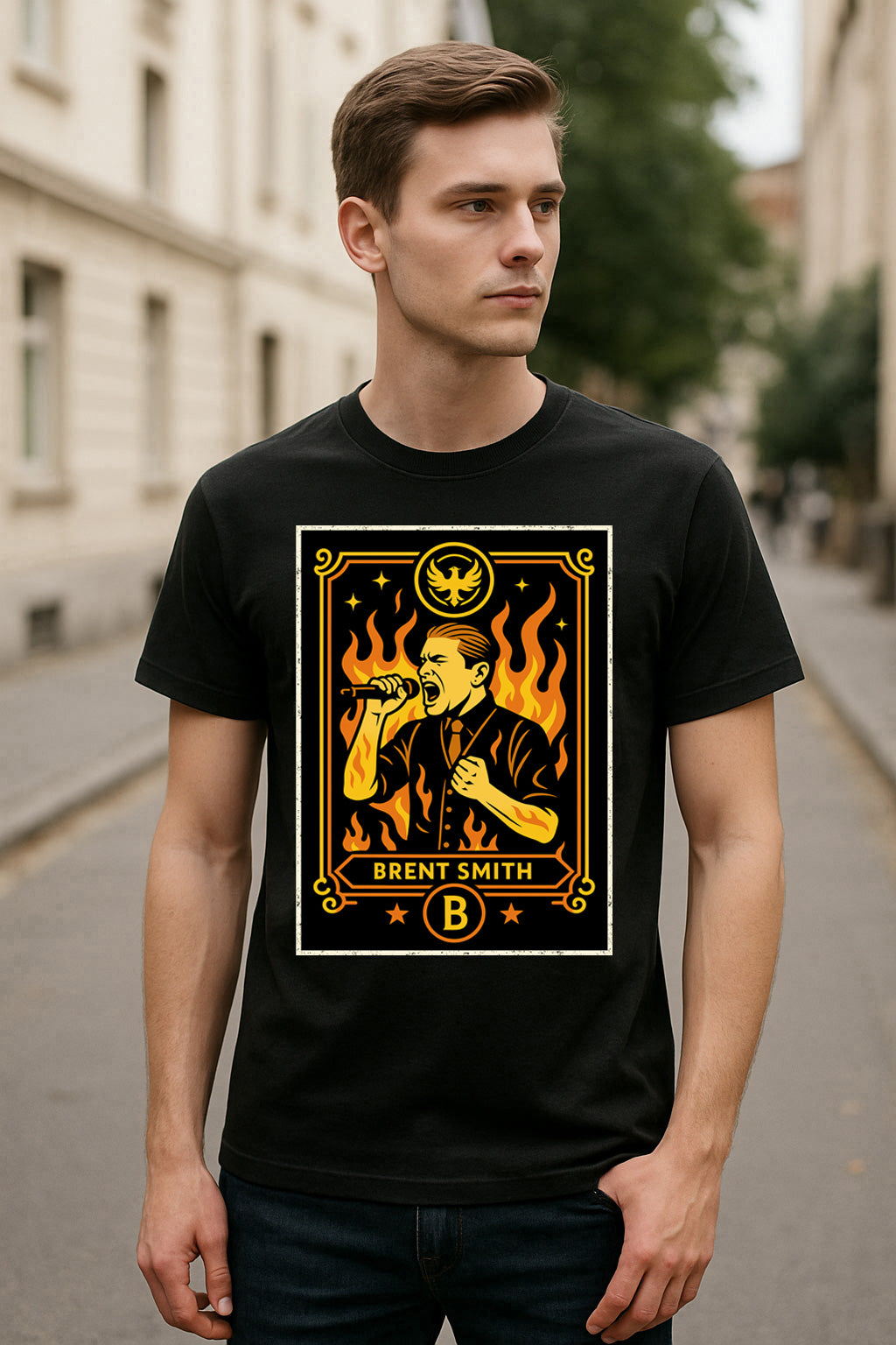 Shinedown Brent Smith Retro Rock Unisex T-Shirt Hard Rock Band Tee