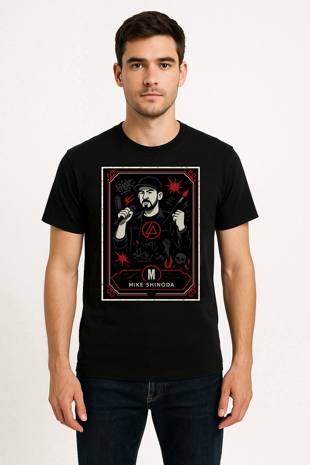 Linkin Park Mike Shinoda Retro Unisex T-Shirt Nu Metal Rock Band Tee