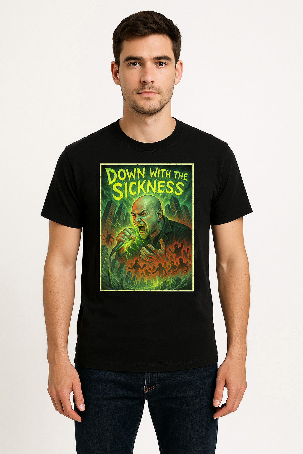 “Down With The Sickness” Unisex T-Shirt – Disturbed Inspired Heavy Metal Band Graphic Tee