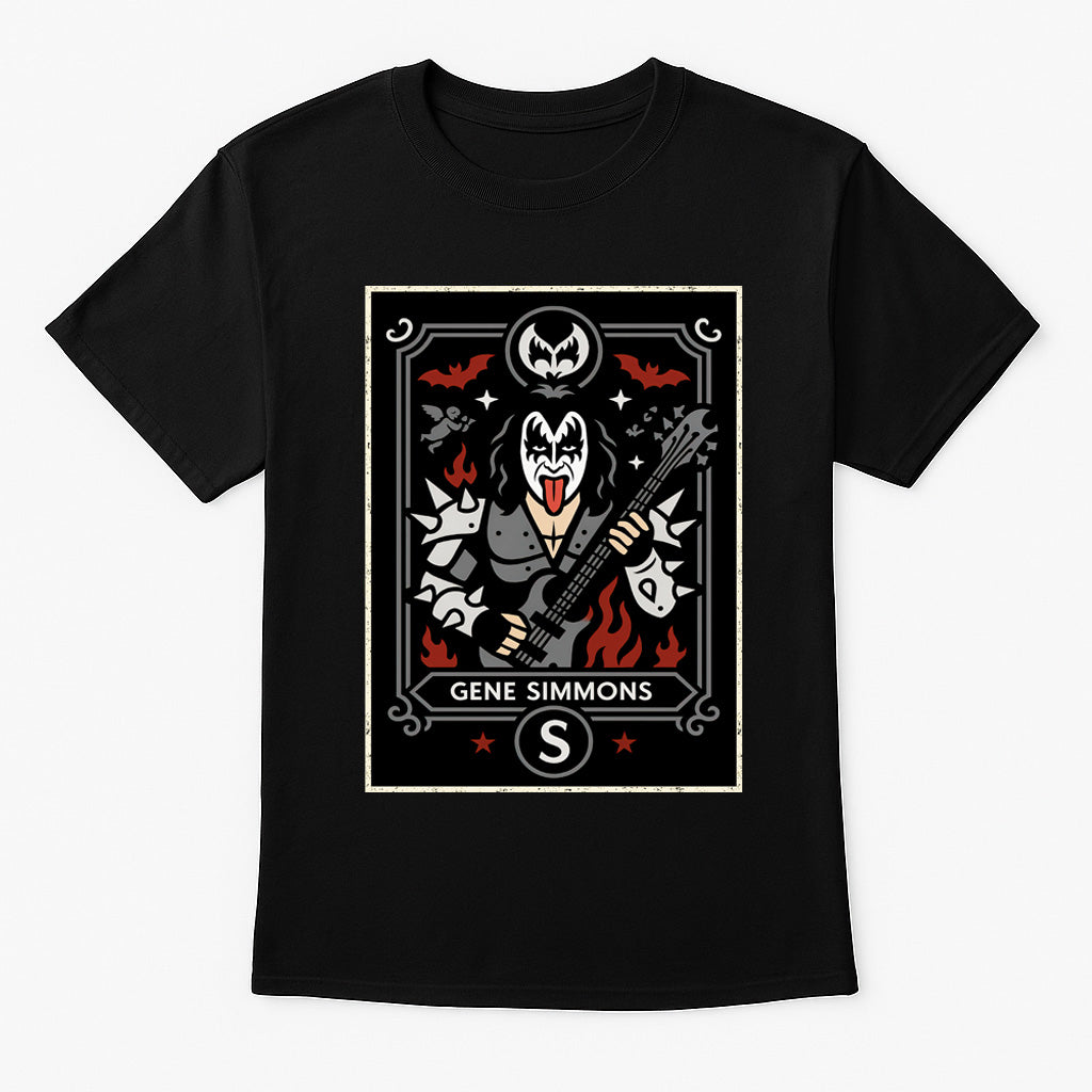 KISS Gene Simmons Retro Rock Unisex T-Shirt Classic Band Merch Tee