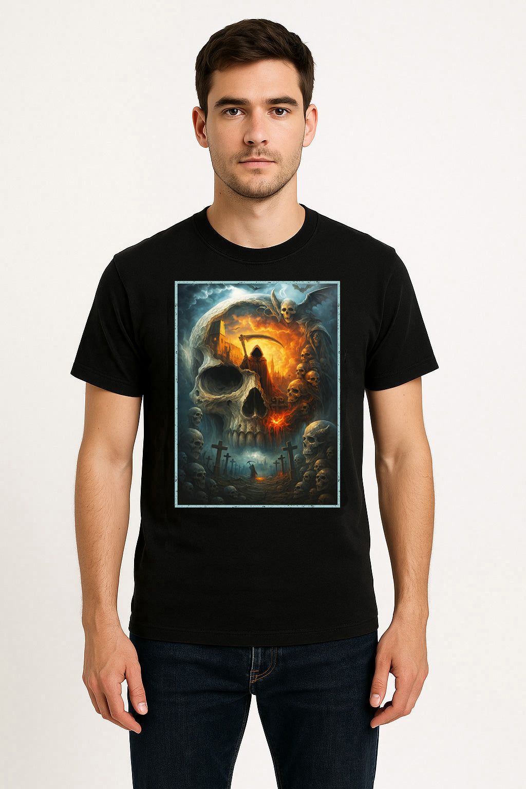 Skull Cathedral Unisex T-Shirt Apocalyptic Horror Art Tee