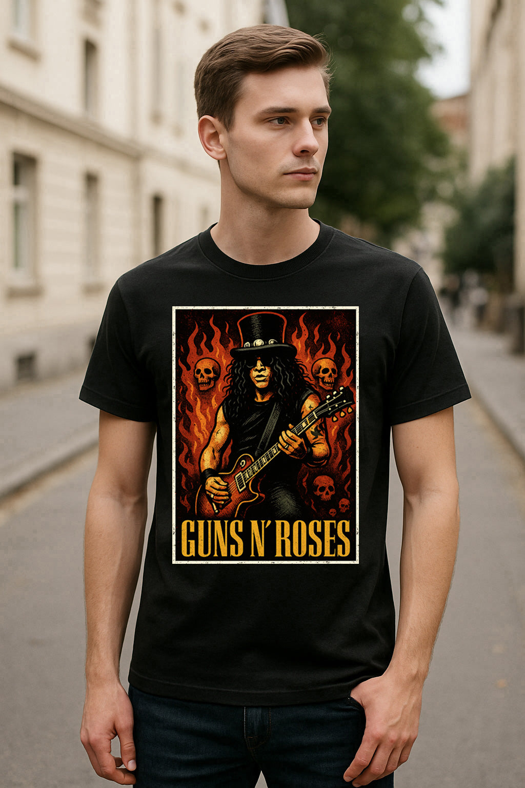 Guns N’ Roses – Slash Unisex T-Shirt Classic Rock Band Merch Tee