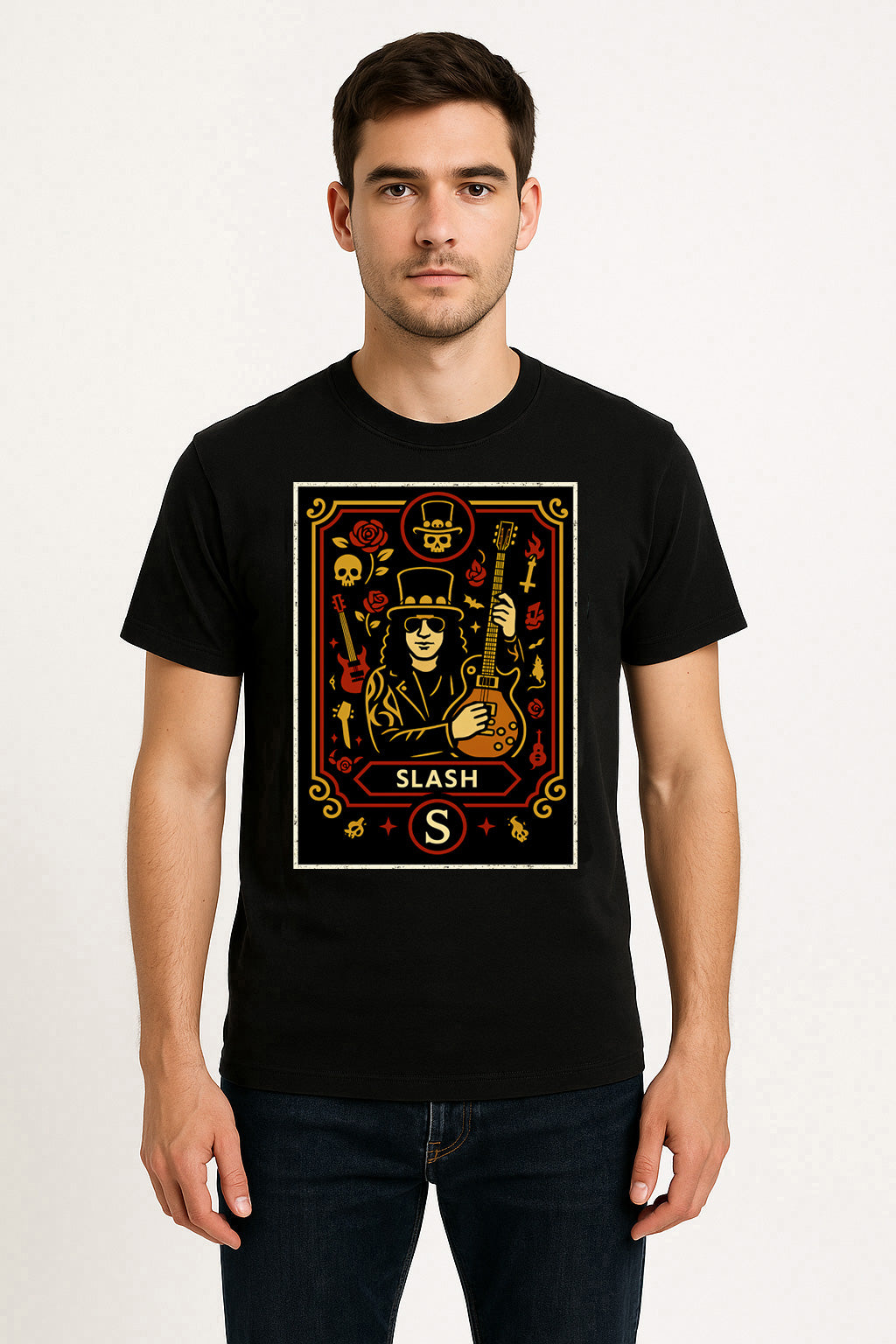 Guns N’ Roses Slash Retro Rock Guitar Legend Unisex T-Shirt Classic Rock Tee