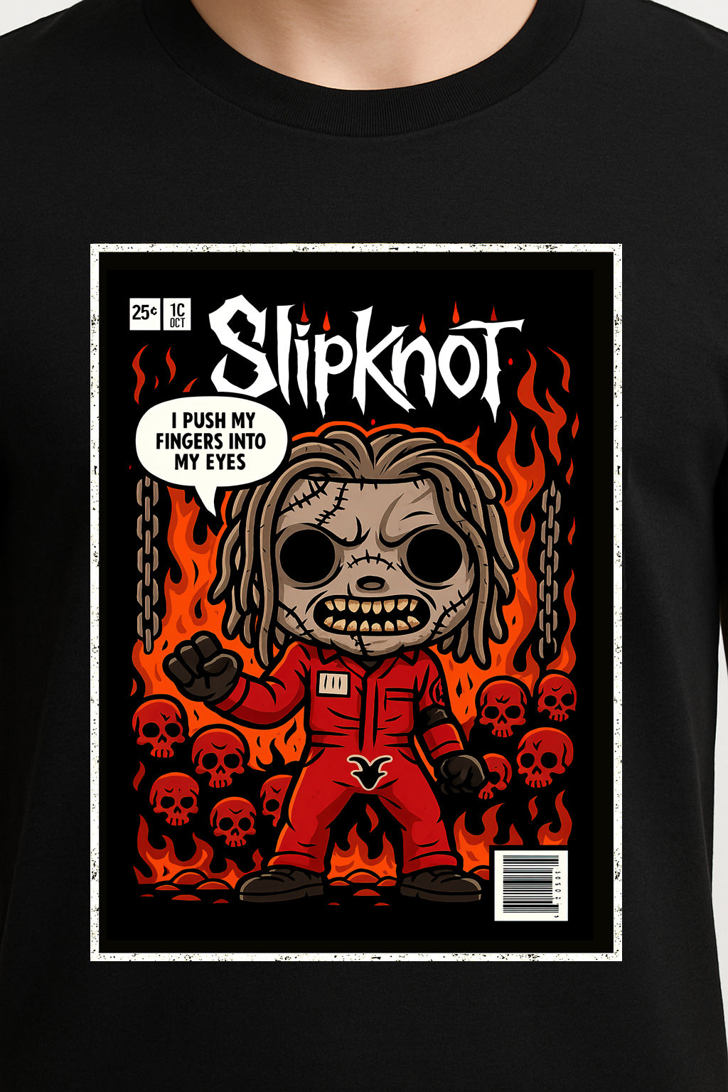 Slipknot “Duality” Unisex T-Shirt – Heavy Metal Band Comic Edition Fiery Artwork Graphic Tee